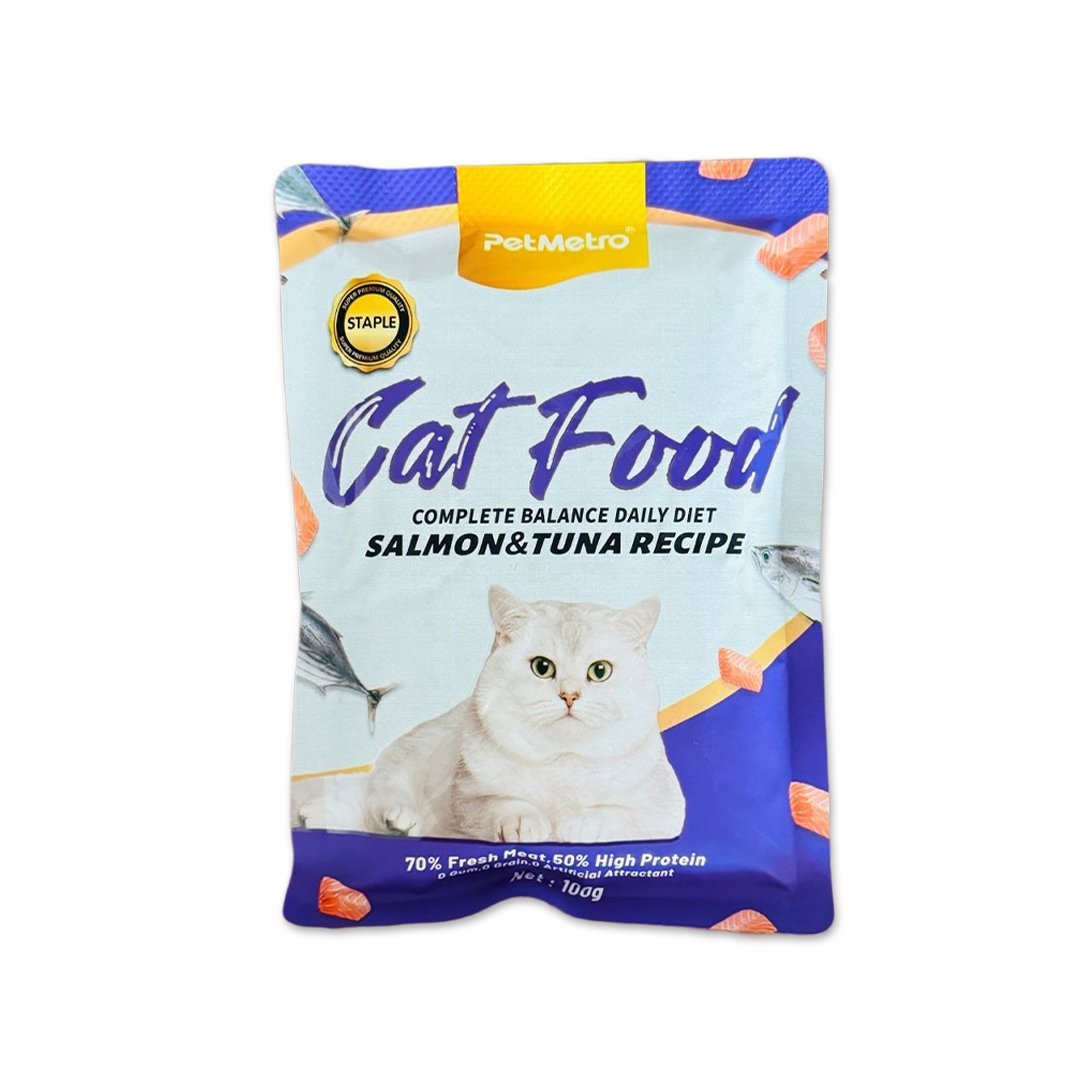 petmetro cat food (salmon&tuna recipe )طعام القطط الرطب بنكهة السالمون التونا 3145-B