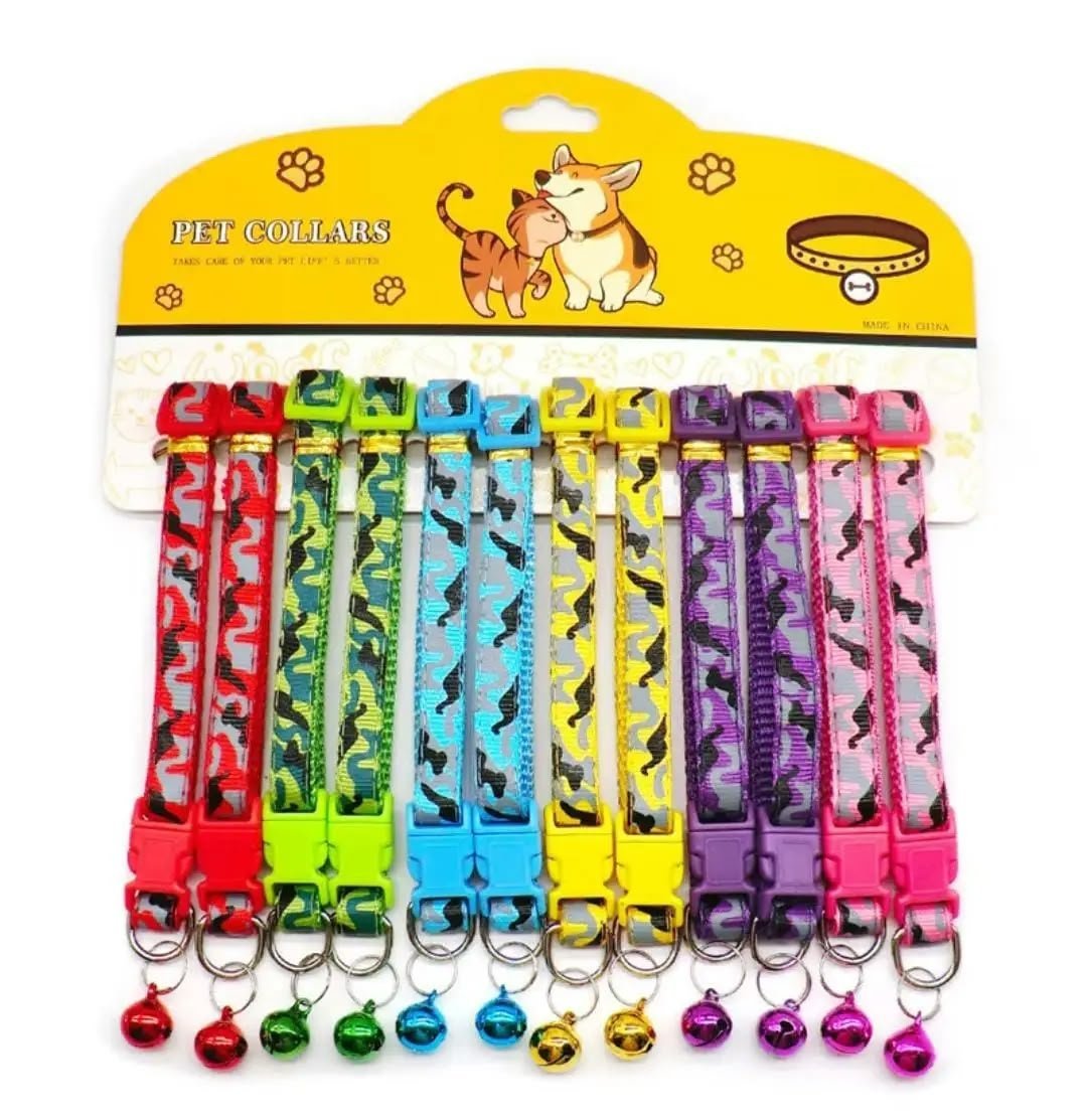 طوق للقطط والكلاب الصغيرة بتصميم مموه (كاموفلاج) مع أجراس ملونة ومشبك قابل للتعديل
Pet Collars
Dog and Cat Collars with Bells